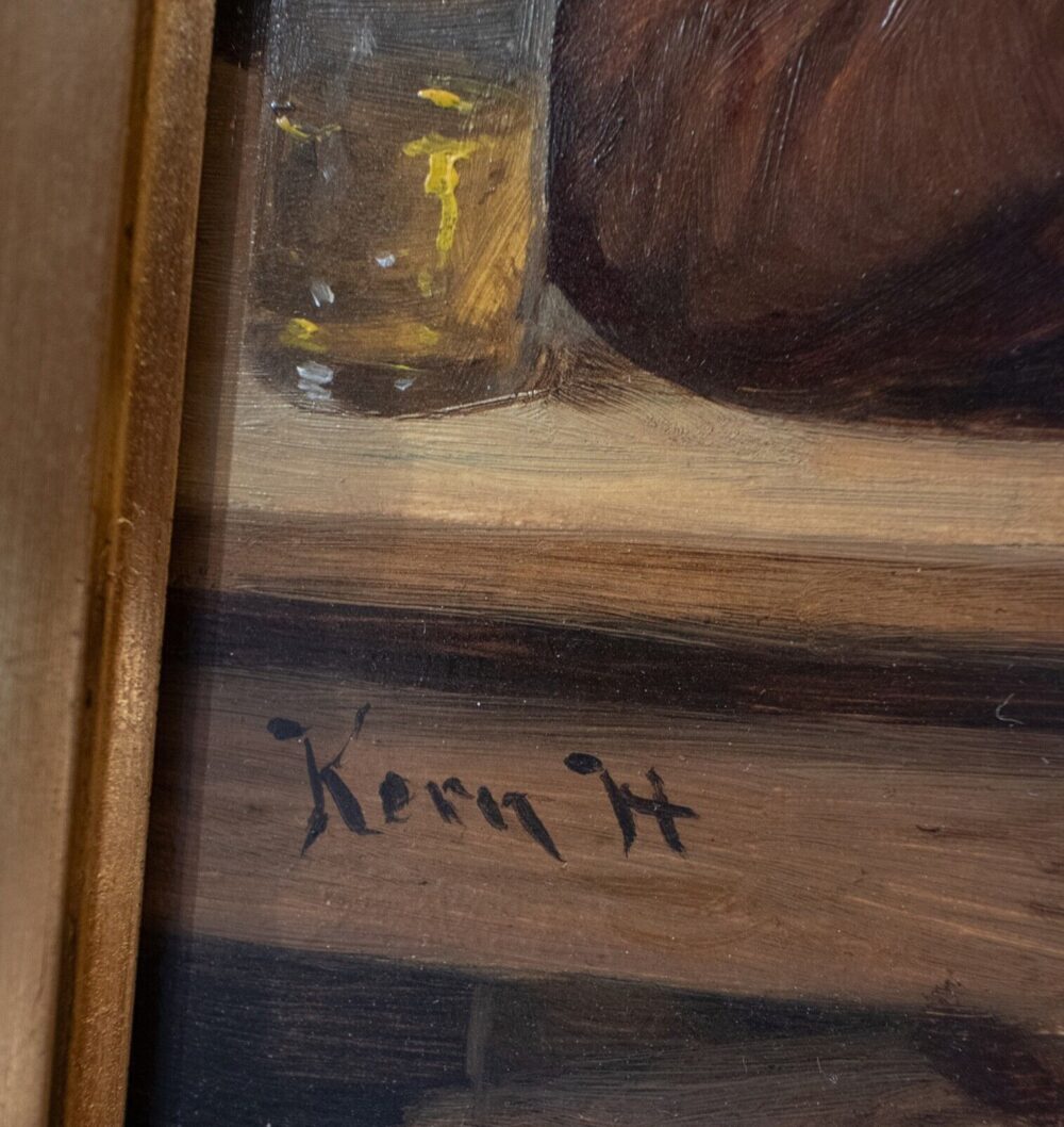 Hermann Kern, Portrait, Öl auf Holz, signiert Kunst LUXONAR.com Hermann Kern, Portrait, Öl auf Holz, signiert Wien Österreich Online Kaufen
